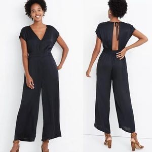NWT Madewell Black Open Back Wide Leg Jumpsuit